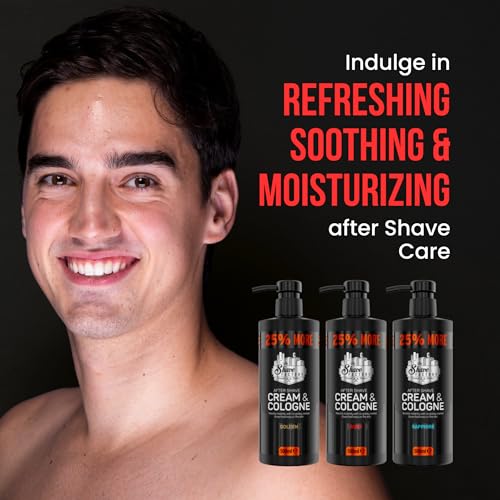 The Shave Factory After Shave Cream & Cologne Ruby 2in1 500ml 25% MORE - For Professional Barbers/Hairdressers and Traditional Shaving Enthusiasts (Golden, 500ml) - Image 3