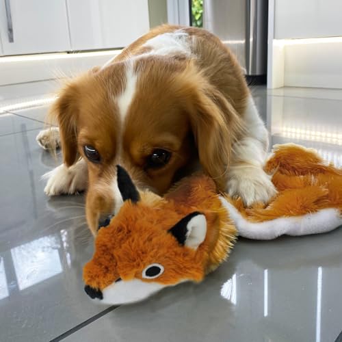 Image of Best Pet Supplies Squeaky Dog Toys with Soft Durable Fabric for Small, Medium and Large Pets Interactive Toy for Indoor Play, Supports Active Biting and Play - Fox, Small