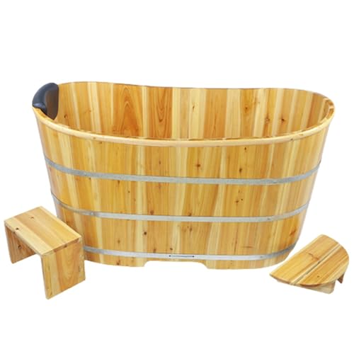 木製バスタブ 木製浴槽 大型 100~160cm 大人用 松木材 家庭用 実用品 和風 深型浴槽 洗面桶/美容院/サウナ 兼用(120*60*65cm)
