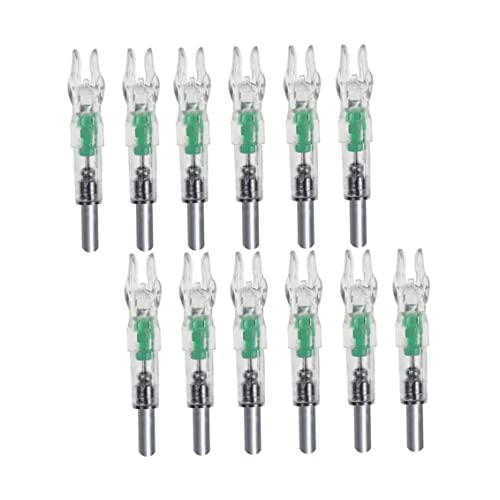 Suxdlan Encoches de flèche éclairées par LED, 12 pièces, Queue d'arc Lumineuse pour tir à l'arc (Couleur aléatoire)