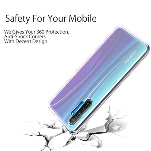 Image of Fashionury Crystal Clear Case for Realme XT | Yellowing Resistance | Transparent TPU Silicone | Raised Camera Lips | Slim Transparent Cover