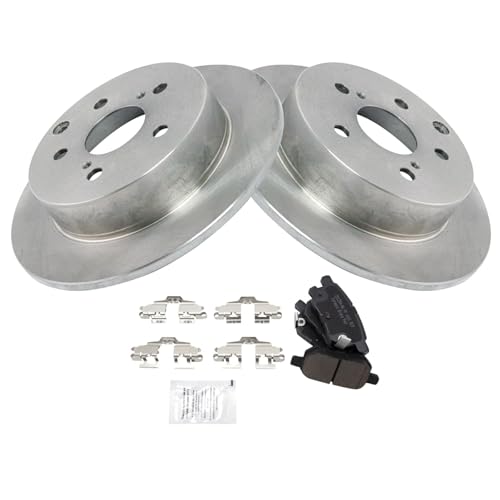 Image of TRQ Rear Brake Pad and Rotor Set Ceramic Compatible with 2010 Toyota Matrix