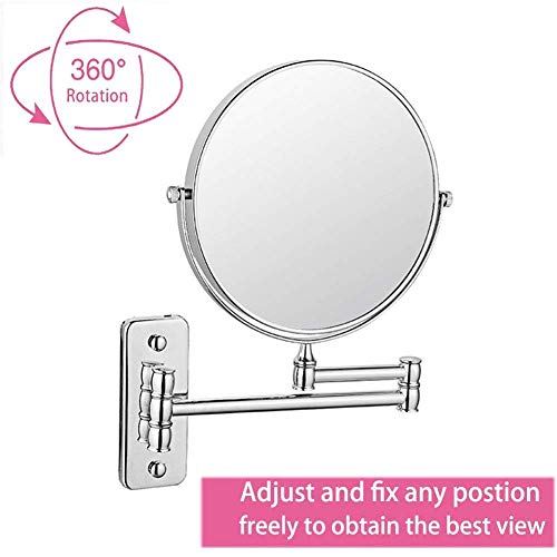 Miroir maquillage mural 5x or design élégant et structure robuste à 360° - 3