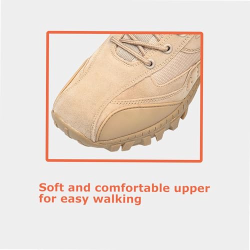 Image of Kervaky Men's military tactical boots outdoor boots work boots desert boots hard wearing boots hiking boots combat boots light boots-black-39