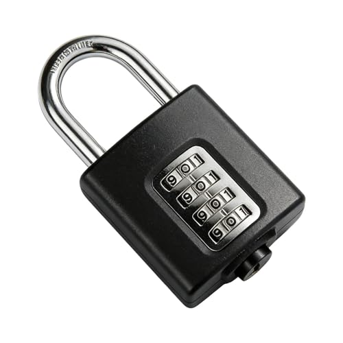 Serrure de casier – Outil de cadenas portable étanche noir | Serrures de portail pour clôture extérieure, pour l'école, la salle de sport, les sports, boîte à outils, rangement à, portail extér