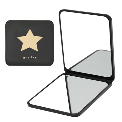 VYIBPDY Espejo de viaje para bolsillo, Espejo pequeño, espejo de mano, plegable, ultrafino y duradero, adecuado para viajes, oficina, afeitado, camping y maquillaje,B