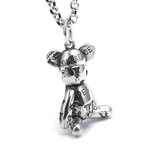 LZLZ Hombres de Plata tailandeses Cross Collant/Oso Colgante/Ancla Cross/Anillo de Espinas Collar Punk Gothic Punk Jewelry Cover