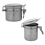 Tubayia 2 Stück Edelstahl Vorratsdose Wasserdicht Kaffeebehälter Kaffeedose für Outdoor Camping