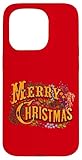 Estilo Vintage Feliz Navidad Saludo Vector Art Carcasa para iPhone 15 Pro