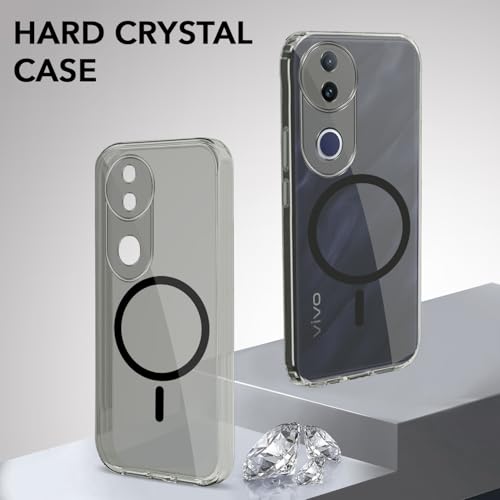Image of Jkobi Lifetime Anti-Yellow MagSafe Compatible Clear Back Cover Case for Vivo T4R (Sleek Hard Crystal | Shockproof and Camera Protection)