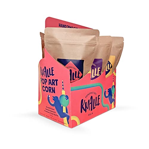 Popkornditorei Knalle GmbH Popcorn Berlin Sixpack - süß und knusprig - Kino Snacks » Popcorn besser als im Kino « Karamell Süßigkeit 6x40 g