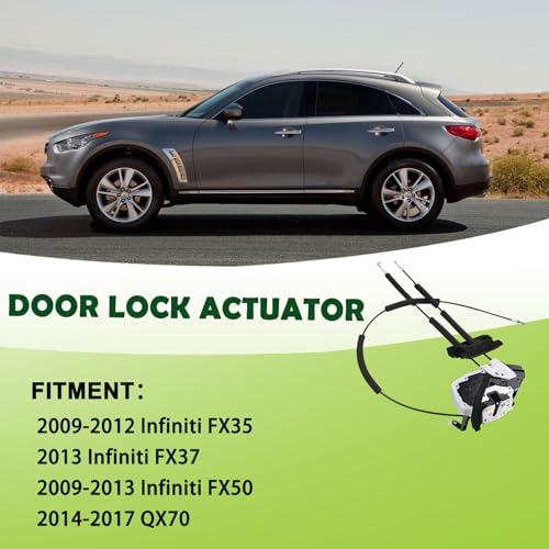 Image of Door Lock Latch Actuator Assembly Front Left Driver Side Compatible with 2008-2013 Infiniti FX35 FX37 FX50 2014-2017 QX70 Replaces 80501-1CA0A 805011CA0A
