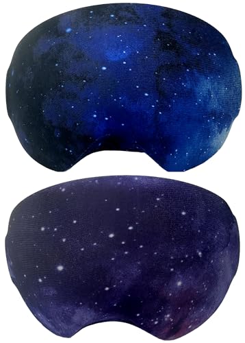 Wanty 2 Pack Lycra Microfiber Ski Snowboard Goggle Cover Sleeve Protectors for Lens Protection Travel Storage, Blue+Purple