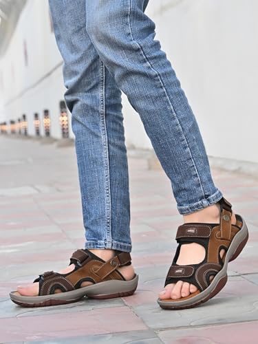 Image of BELLION Sports Sandals for Men | Comfortable & Lightweight | Flexible & Breathable | Anti-Skid Footwear for Trekking, Hiking & Outdoor
