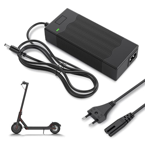 ZIMAOER Cargador Patinete Eléctrico 42V 1,5A con Conector 5,5 x 2,5 mm, Compatible con Xiaomi M365/Pro/1S/Mi3, Ninebot E22/E25/E45/ES1/ES2/ES4, Gotrax, Bolt, Hoverboards 36V y Cargadores de e Scooter