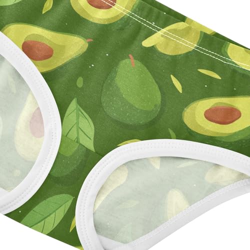 Wusikd Avocados Green Leaf Girls' Underwear Cotton Girls Briefs Soft Toddler Underwear 2T4