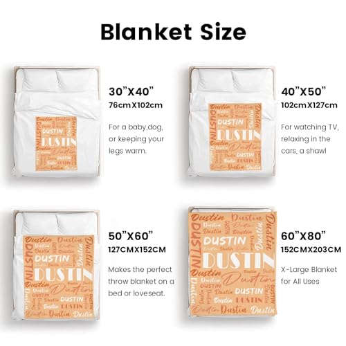 Personalized Blankets for Kids with Names Customized Blankets with Name for Adult Custom Blanket Gift for Birthday Christmas Valentines Day Gift