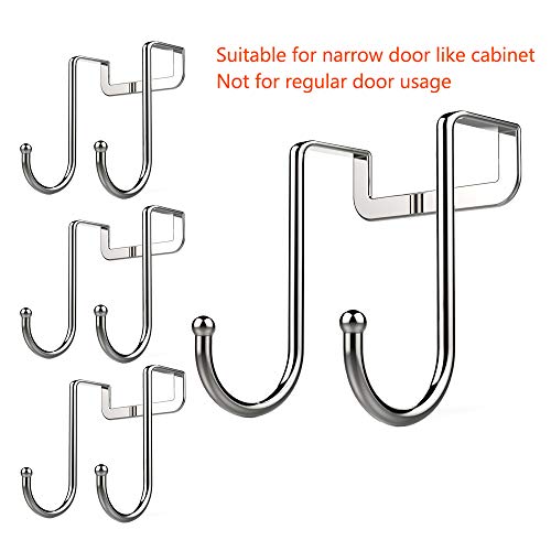 poeland 1kuan Over Cabinet Drawer Double Hooks 304 Stainless Steel Multiple Use Narrow