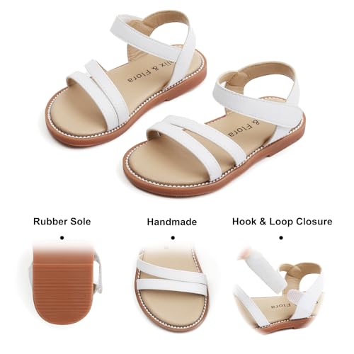 Image of Felix & Flora Toddler Girl Sandals - Little Girl Easter Dress Shoes Lightweight Open Toe Beach Holiday Flats