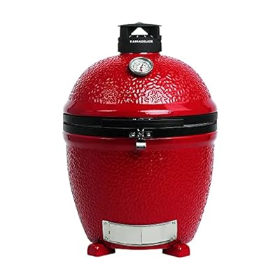 Kamado Joe Classic Joe Series II 18-inch Standalone Ceramic Charcoal Grill and Smoker with AirLift Hinge, Kontrol Tower Top Vent and 250 Cooking Square Inches in Red, Model KJ-23RHC