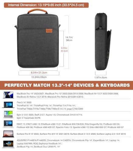 Image of MoKo 13.3-14 Inch Laptop Sleeve Carrying Bag with Shoulder Strap & Handle
