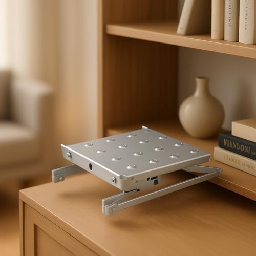 Image of Jiadoqi Telescopic Ladder Small Platform Accessory Iron Folding Ladder Rack 150kg Load Capacity, 1m Height Household and Home Use