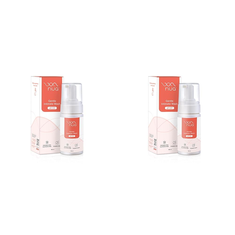 Nua Foaming Intimate Wash | Enriched with Aloe Vera and Lactic Acid | Toxin-free, Paraben-free and Sulphate-free | Anti-Bacterial and prevents infections | Prevents Dryness, Itchiness And Irritation | Balances pH | 100ml