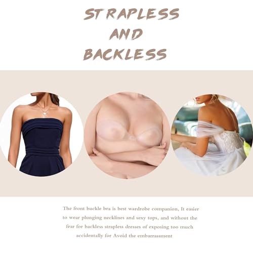 Strapless Adhesive Bra Inserts, Clear Gel Push Up Enhancers Pads, Seamless Silicone Sticky Bra with Nipple Covers4