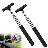 2 limpiaparabrisas de coche con mango de 38.6 pulgadas, mini escobilla de goma para clima lluvioso y niebla