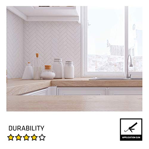 Everbuild Bath and Kitchen Acrylic Sealant – Anti Mould Formulation – White – 290ml cartridge