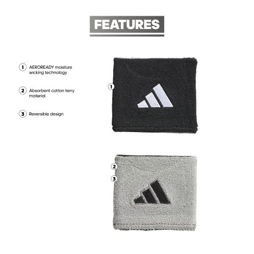 Image of Adidas Unisex Interval Reversible Wristband - Athletic Sweatband