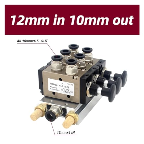 Vanne pneumatique push-pull 4R210-08 pour centraliser 3 stations d'air sans fuite - 3