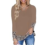 NIUYAN Damen-Langarm-Sweatshirt mit Farbblock, Seitenschlitz, warm, bequem, Damen-Langarm-Sweatshirt, Rundhalsausschnitt, Seitenschlitz, lässig, Tunika, Pullover, T-Shirt, Tops, Damen-Sweatshirt