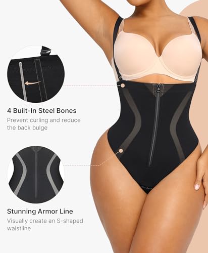 SHAPELLX Shapewear Tummy Control Womens High Waist Body Shaper Thong Butt Lifting Shapewear Bodysuit Colombianas3