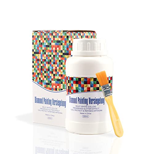 Sellador para pintura de diamante, 250 ml, accesorios de pintura de diamante 5D, sellado de protección transparente para fijación y sellado de diamantes de imitación Cover