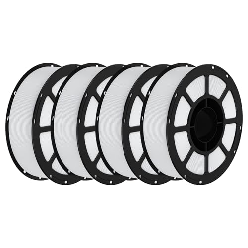KELEIDI PETG 3D Printer Filament 1.75mm, Neatly Wound Durable PETG 1kg Spool (2.2lbs), Strong Toughness Filament, Dimensional Accuracy +/- 0.02mm, Fit Most FDM Printers (1KG*4 White)
