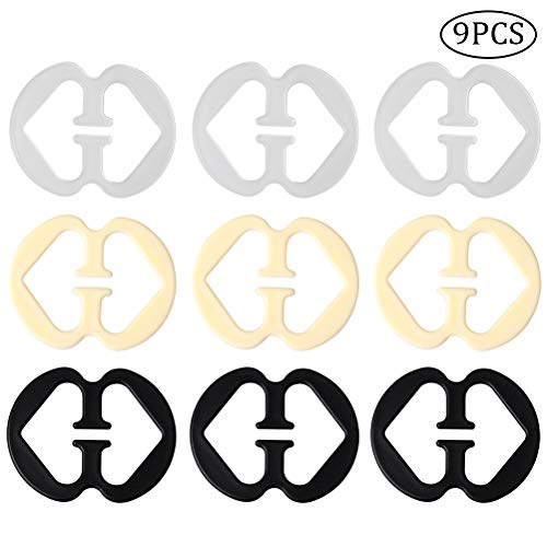 SUMAJU 9Pcs Bra Strap Clips, Bra Clips Holder for Adjustable Conceal Bra Straps