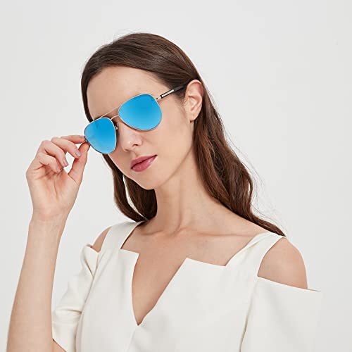Lasiyanor Lightweight Avaitor Sunglasses for Men and Women Pilot Classic Design TR90 Metal Frame Polarized UV4002