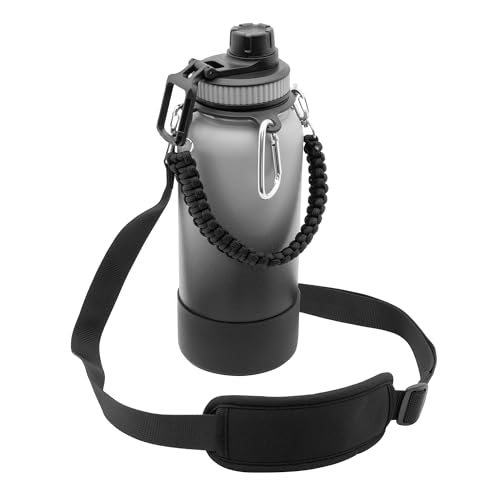 BOZ Kit de Correas para Botella Agua - Asa de Paracord, Soporte para Botella de Agua y Correa de Hombro Ajustable para Cantimplora - Correas para Funda Botella Agua de 900 ml