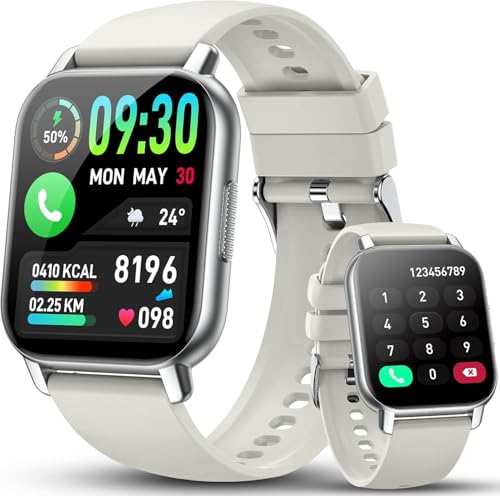 Smart Watch for Men Women Answer Dial Call, 1.91" Bluetooth 5.4 Smartwatch with Heart Rate Sleep Monitor, 112+ Sports Modes Fitness Tracker, IP68 Waterproof Activity Watches for Android iOS. White