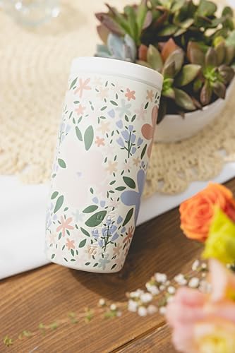 Image of Simple Modern Mother's Day Travel Coffee Mug Tumbler with 360 Lid | Gifts for Her | Ceramic-Lined Insulated Stainless Steel Cold Brew Iced Coffee Cup | Voyager Signature | 16oz | Field of Flowers