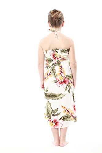 Girl Hawaiian Halter Dress in Cream Rafelsia2