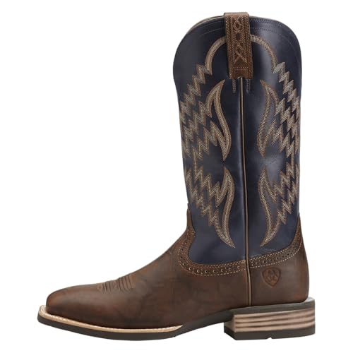 Ariat Mens Tycoon Embroidered Square Toe Casual Boots Mid Calf - Blue, Brown2