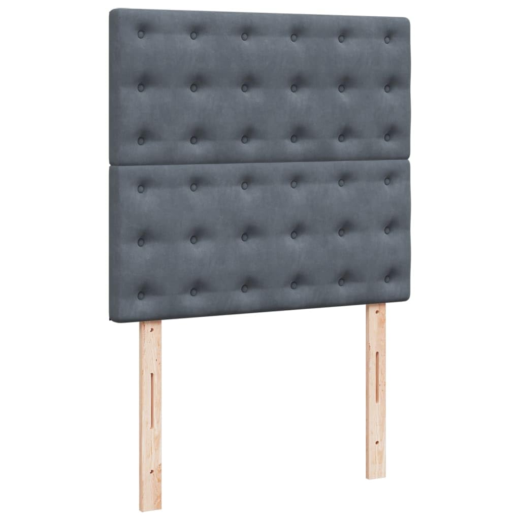 IKAYAA Cama 100 x 200 cm Completa con Colchón,iluminación LED, Topper y Cabecero, Cama Tapizada 100 x 200 cm con Colchón - Cama con Colchón y Somier Gris Oscuro