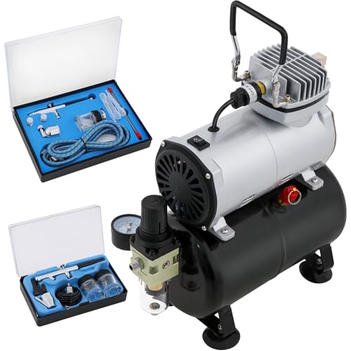 Kit de aerógrafo y compresor Con pistola de doble acción, Multicolor pertainArte de uñas con aerógrafo,Coloración de ropa,Coloración cosmética con aerógrafo,Tatuaje con aerógrafo,Renovación de muebles
