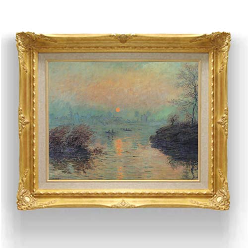 Amazon.co.jp: クロード・モネ セーヌ川の日没、冬の効果 F6 油絵直筆