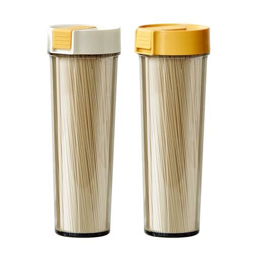 RROAD Recipientes herméticos de almacenamiento de alimentos con tapas, sin BPA, caja de almacenamiento de espaguetis con tapa para galletas, harina, cereales, granos de café, cocina, despensa
