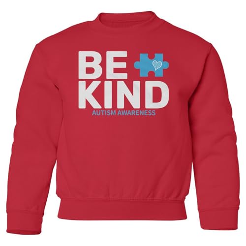 Be Kind - Autism Awareness Month Support Kindness Youth Crewneck Sweatshirt
