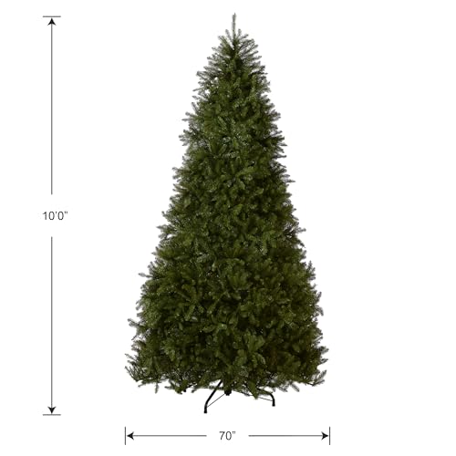 Image of National Tree Company 10 ft Unlit Dunhill Fir Full Artificial Christmas Tree, 5,090 Tips, Includes Stand, Green