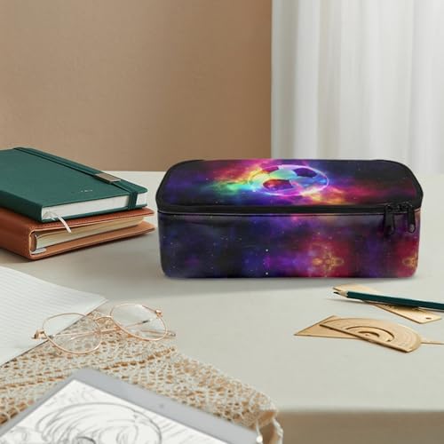 Image of Boys Pencil Case Starry Football Pencil Pouch for Kids Large Pencil Bag with Protable Handle Pencil Box for 2Nd 3Rd Children Girls Pencil Container for Students Teenagers Coin Purse